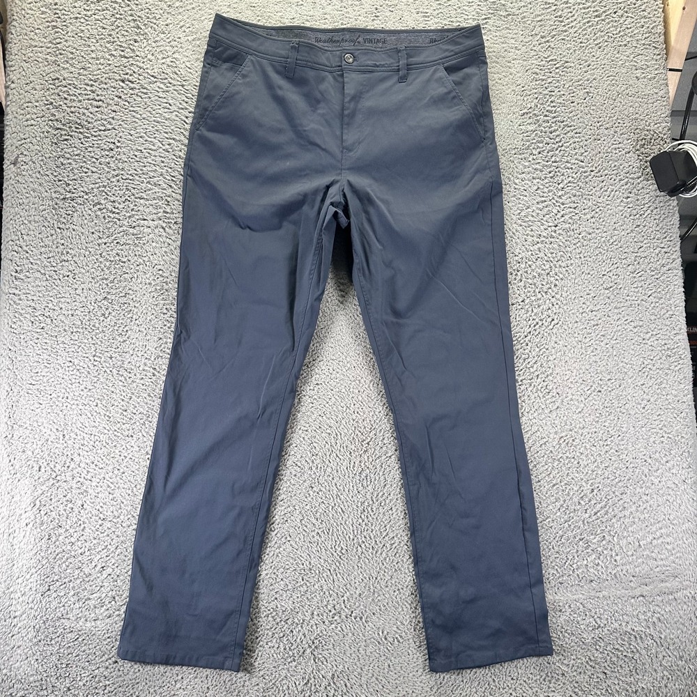 Weatherproof Vintage Pant Mens 40x34 Blue Windbreaker Straight Hiking Stretch